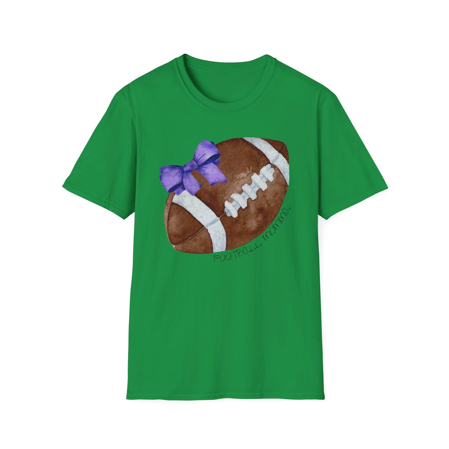 Football Momma T-Shirt with Purple Bow