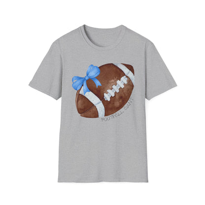 Football Aunt T-Shirt with Blue Bow