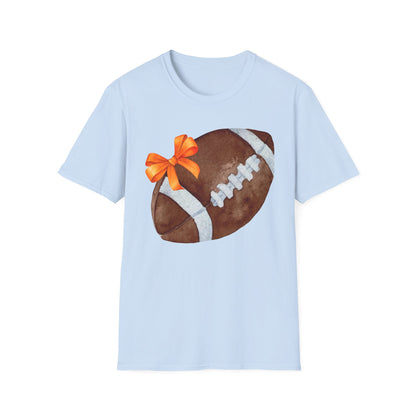 Football T-Shirt with Orange Bow