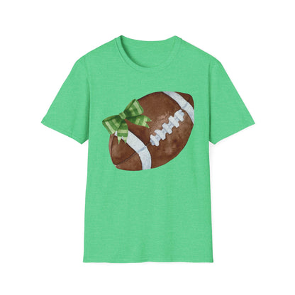 Football T-Shirt with Green Bow