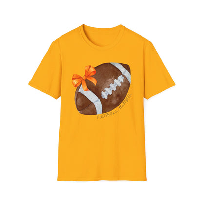 Football Momma T-Shirt with Orange Bow