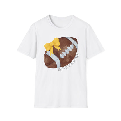 Football Aunt Ree T-Shirt with Yellow Bow