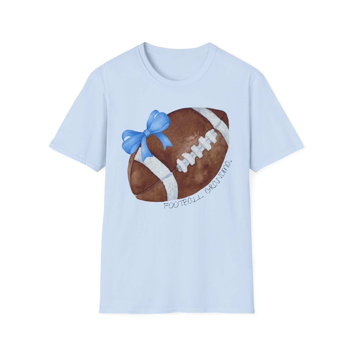 Football Grandma T-Shirt with Blue Bow