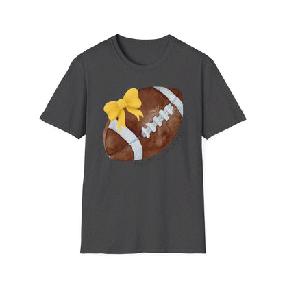 Football Momma T-Shirt with Yellow Bow