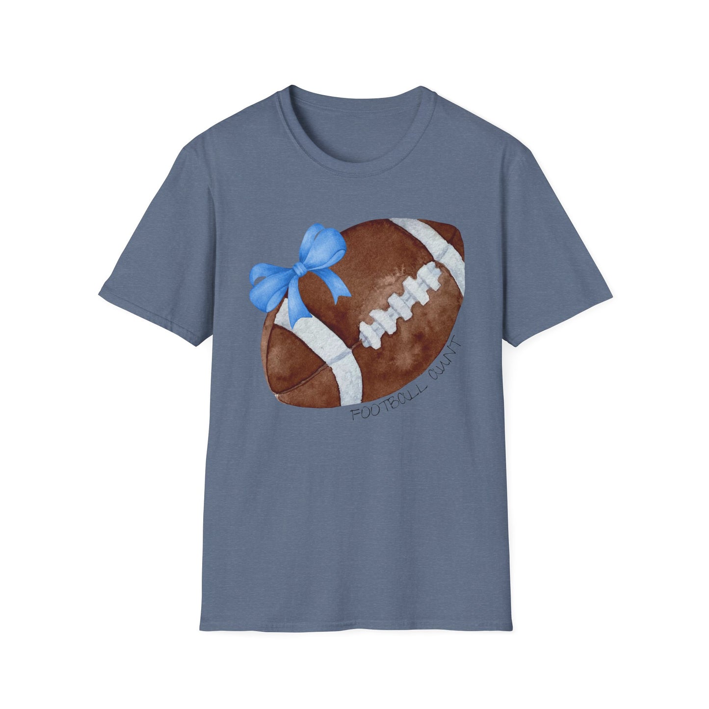 Football Aunt T-Shirt with Blue Bow