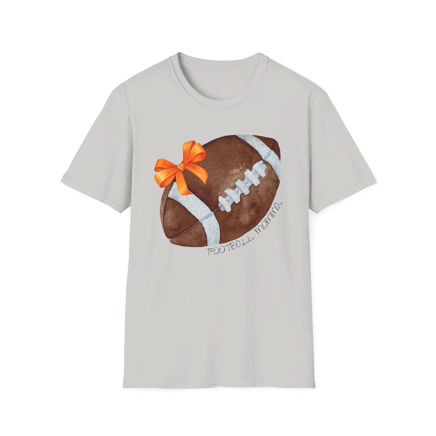 Football Momma T-Shirt with Orange Bow