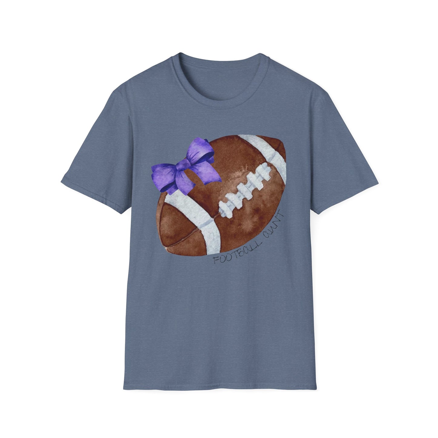 Football Aunt T-Shirt with Purple Bow