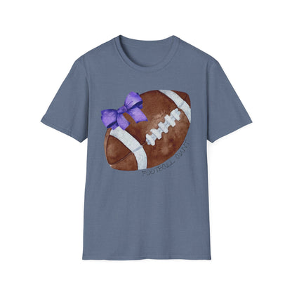 Football Aunt T-Shirt with Purple Bow