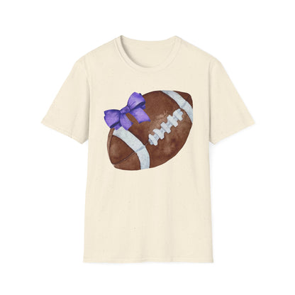 Football T-Shirt with Purple Bow