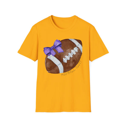 Football Aunt T-Shirt with Purple Bow