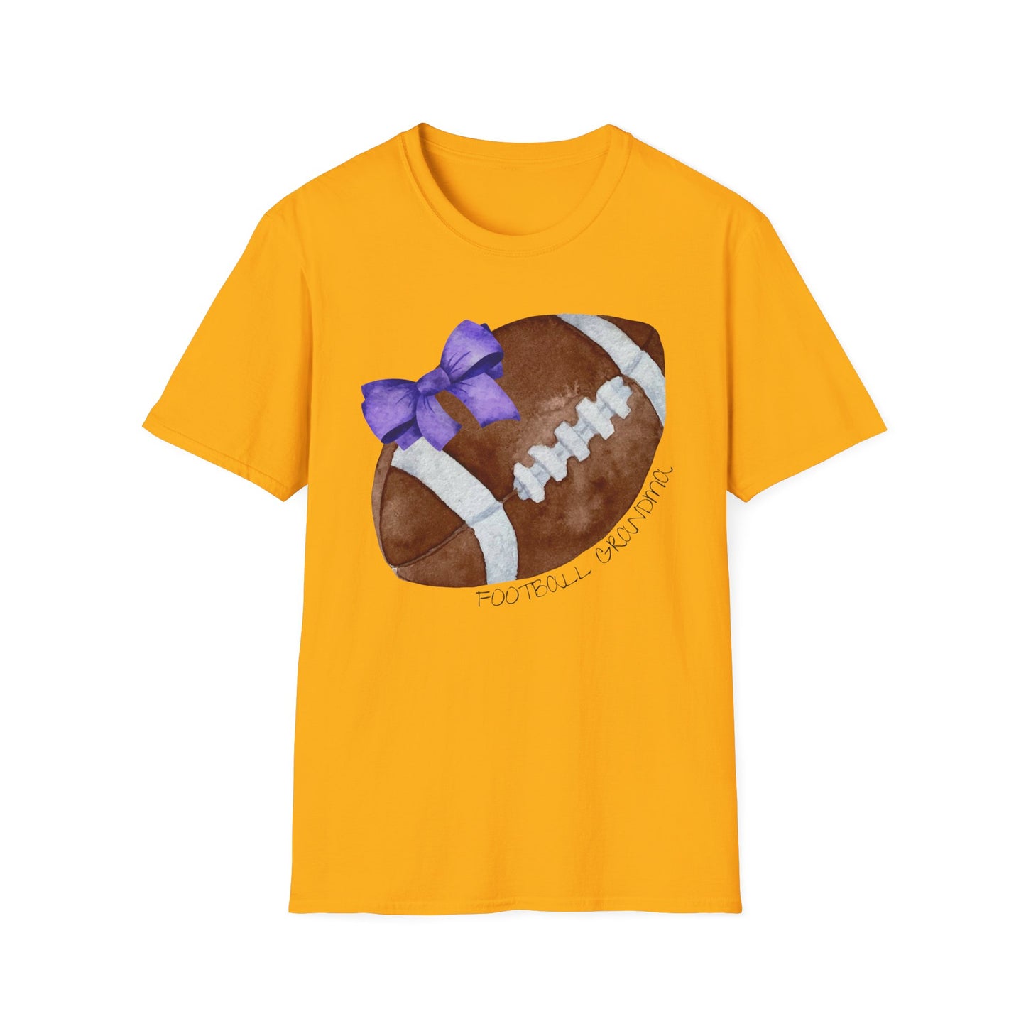 Football Grandma T-Shirt with Purple Bow