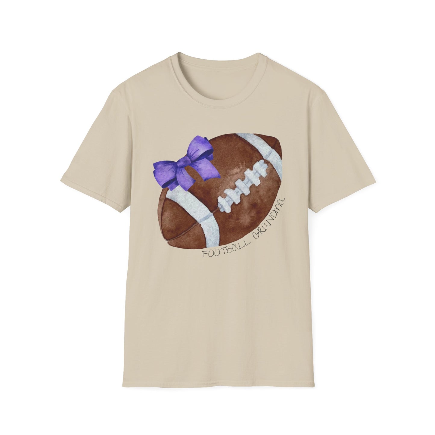 Football Grandma T-Shirt with Purple Bow