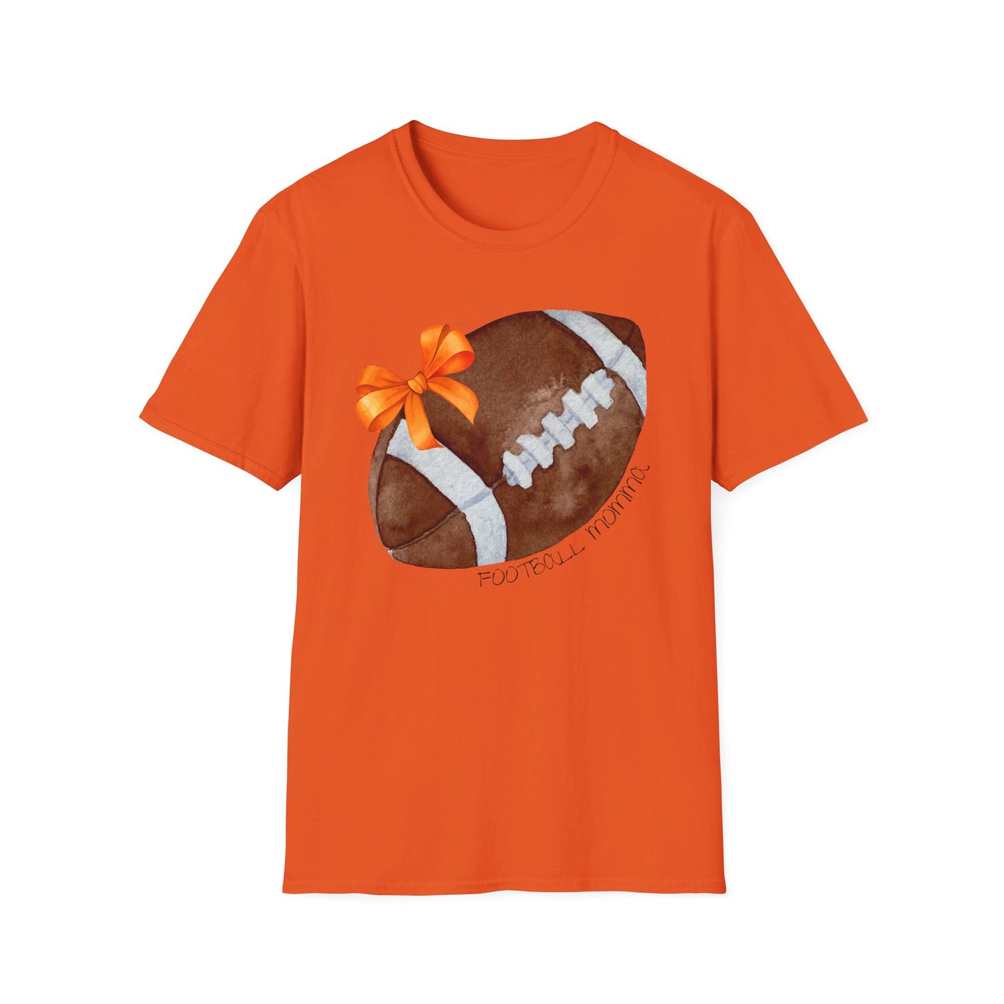 Football Momma T-Shirt with Orange Bow