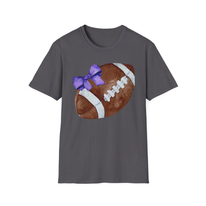 Football T-Shirt with Purple Bow