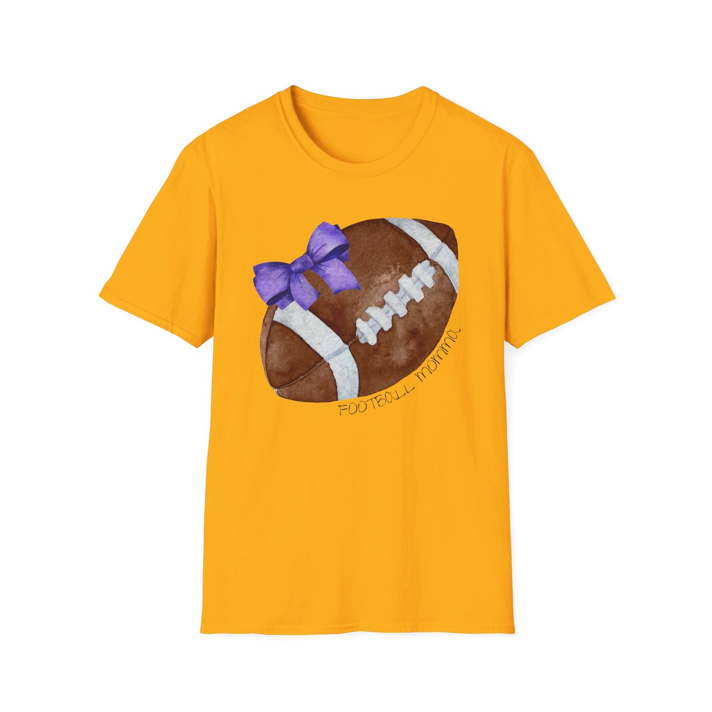 Football Momma T-Shirt with Purple Bow