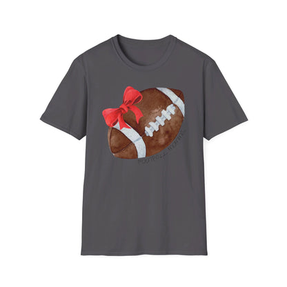 Football Momma T-Shirt with Red Bow