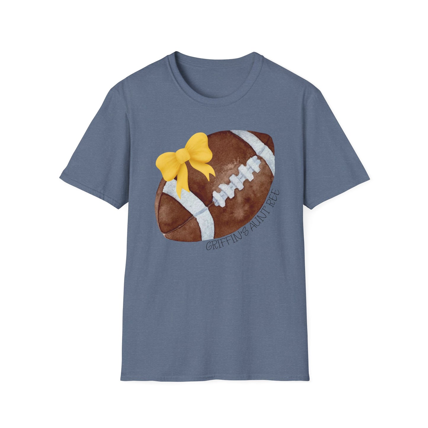 Football Aunt Ree T-Shirt with Yellow Bow