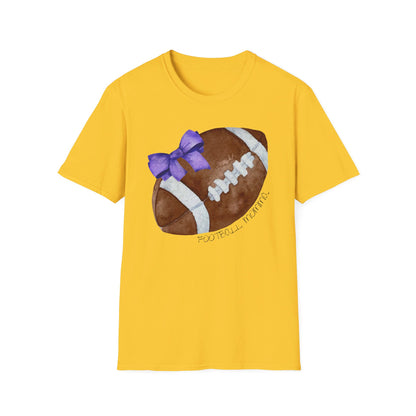 Football Momma T-Shirt with Purple Bow