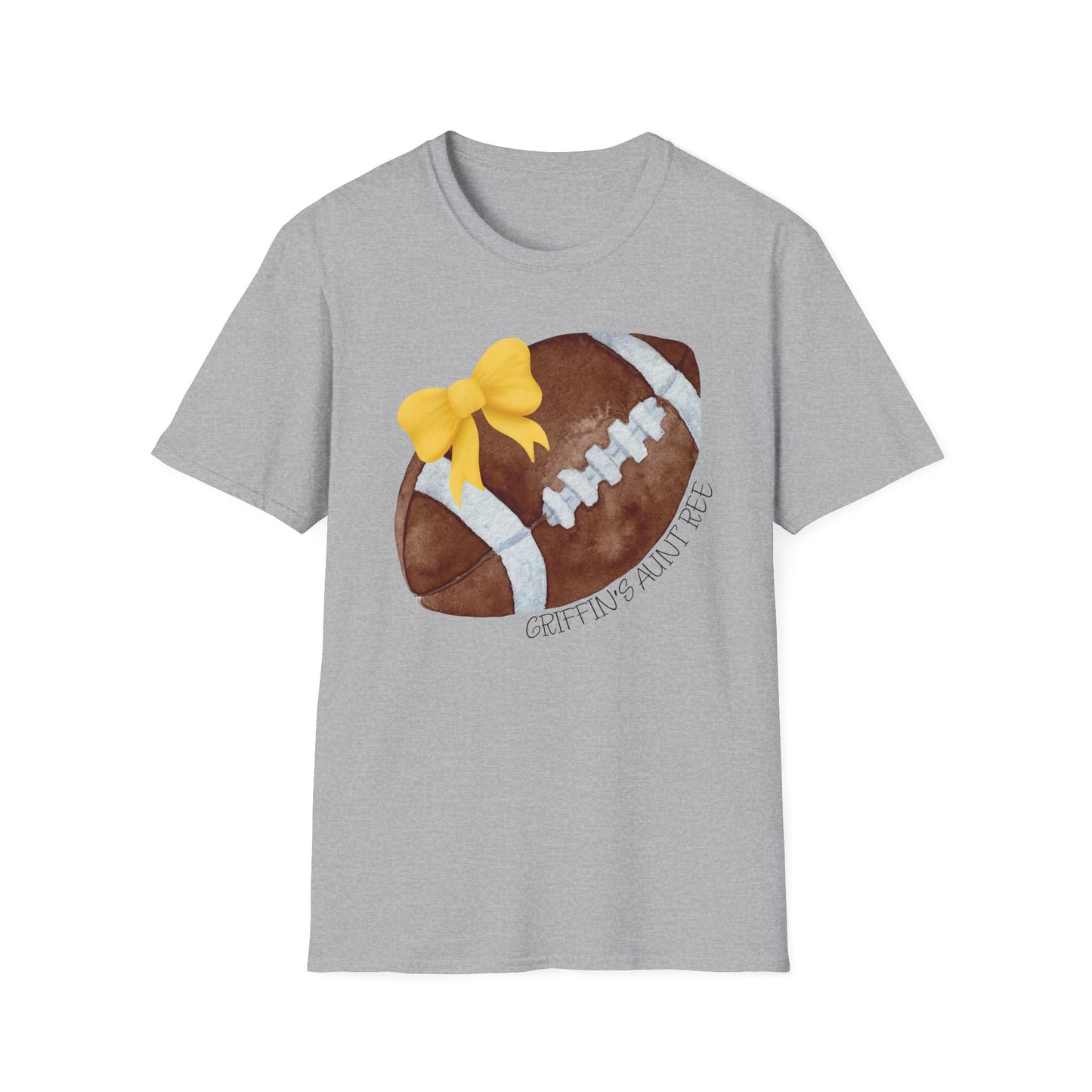 Football Aunt Ree T-Shirt with Yellow Bow