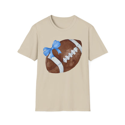 Football T-Shirt with Blue Bow