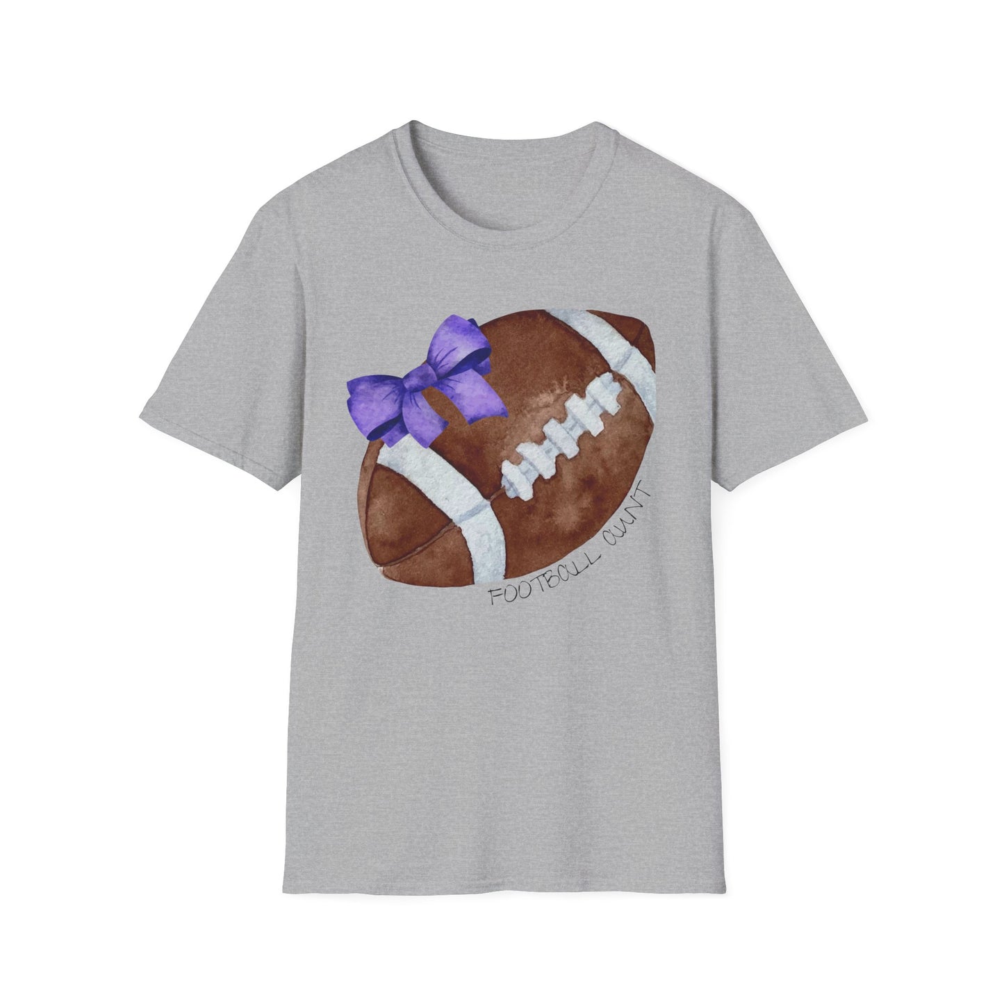 Football Aunt T-Shirt with Purple Bow