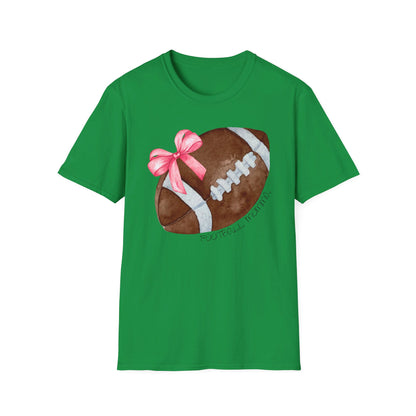 Football Momma T-Shirt with Pink Bow