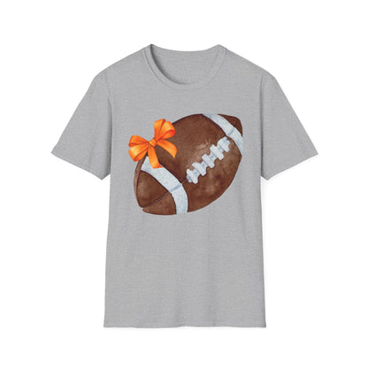 Football T-Shirt with Orange Bow