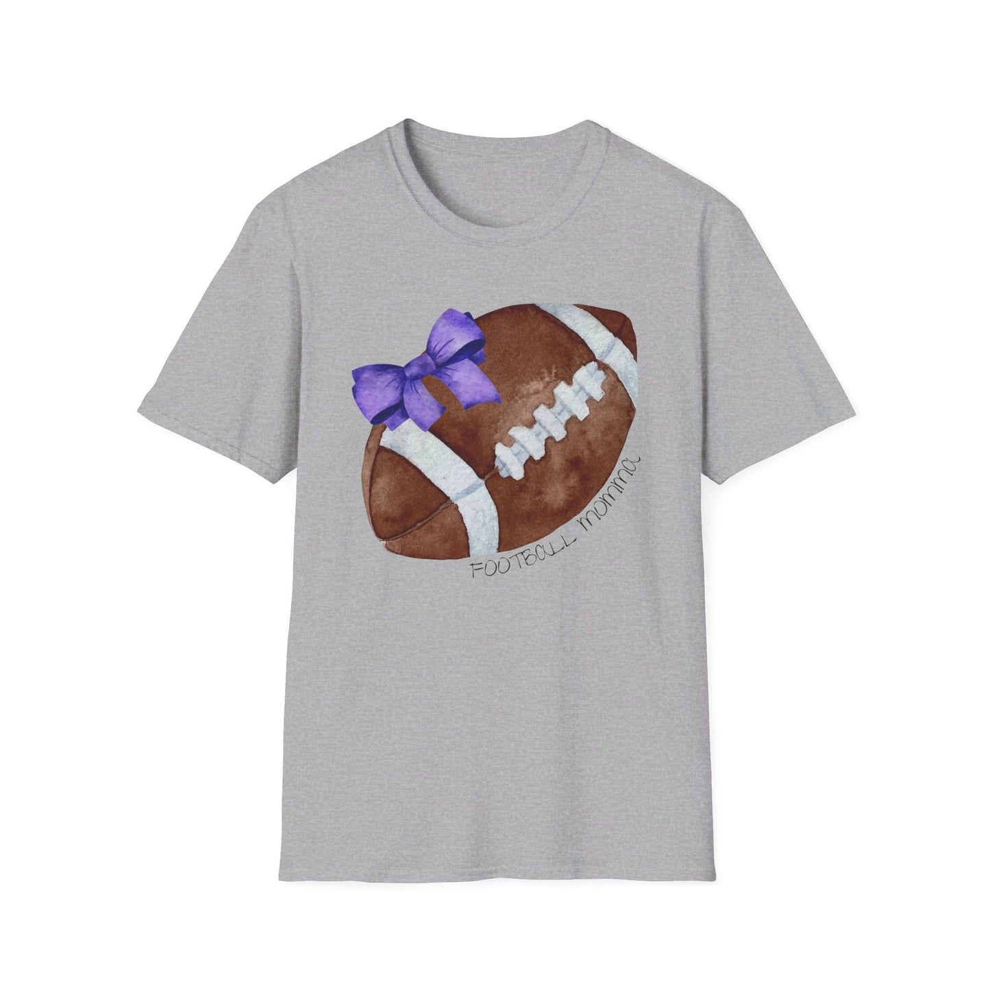 Football Momma T-Shirt with Purple Bow