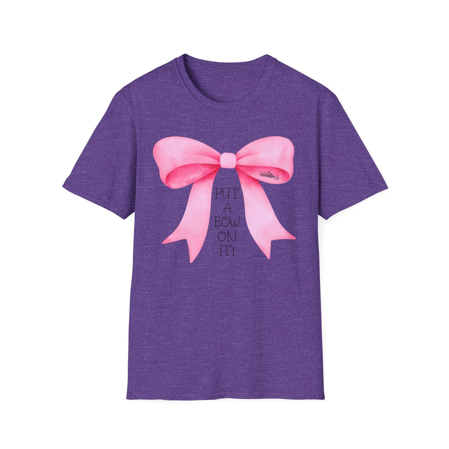 "Put A Bow On It" T-Shirt with Pink Bow and Black Letters