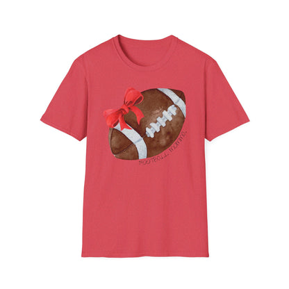 Football Momma T-Shirt with Red Bow