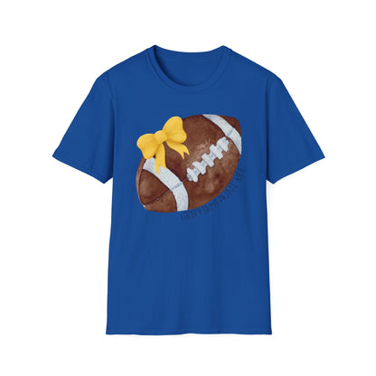 Football Aunt Ree T-Shirt with Yellow Bow