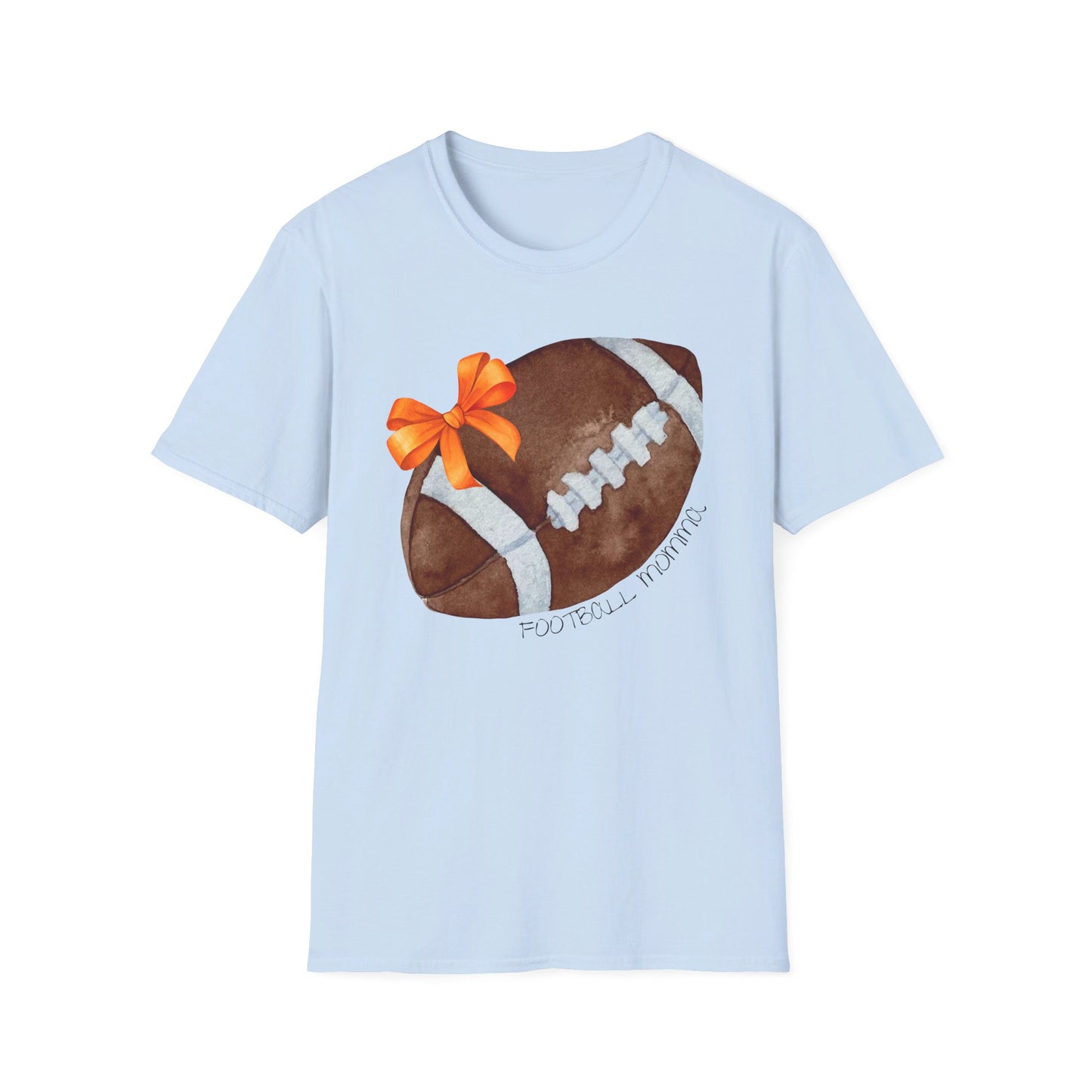 Football Momma T-Shirt with Orange Bow