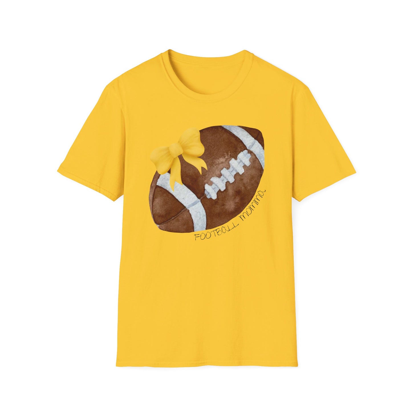 Football Momma T-Shirt with Yellow Bow