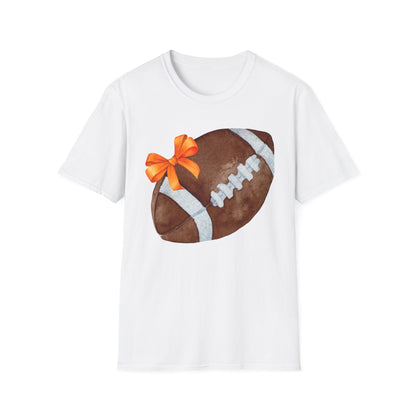 Football T-Shirt with Orange Bow