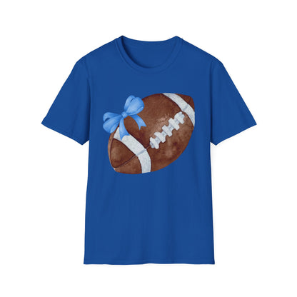 Football T-Shirt with Blue Bow