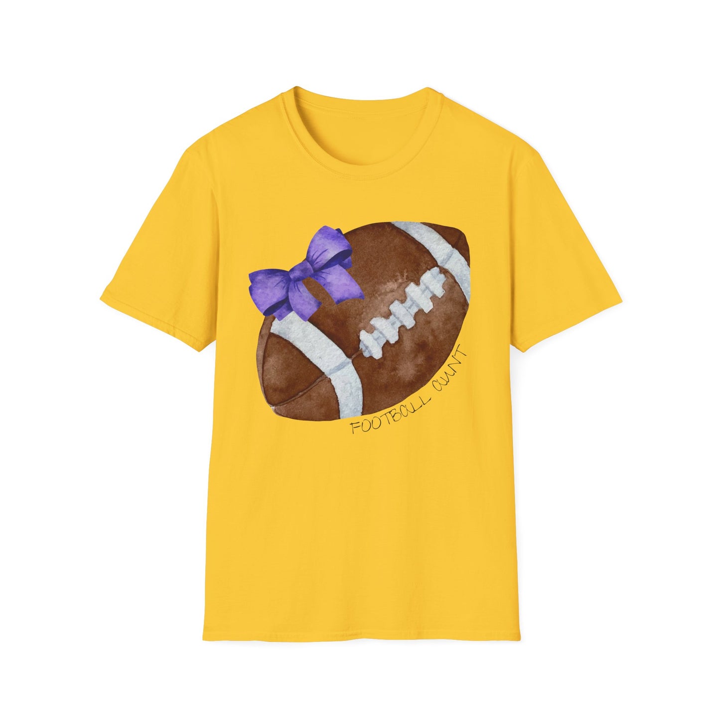 Football Aunt T-Shirt with Purple Bow