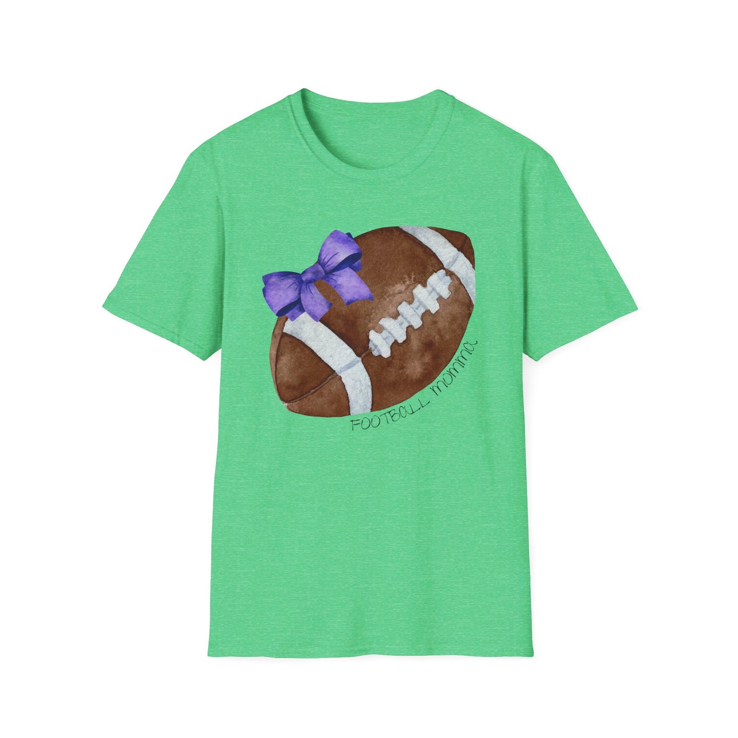 Football Momma T-Shirt with Purple Bow