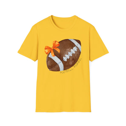 Football Momma T-Shirt with Orange Bow