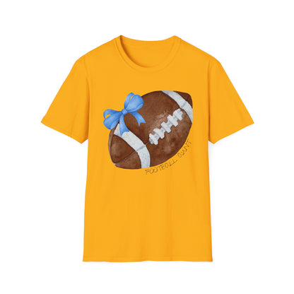 Football Aunt T-Shirt with Blue Bow