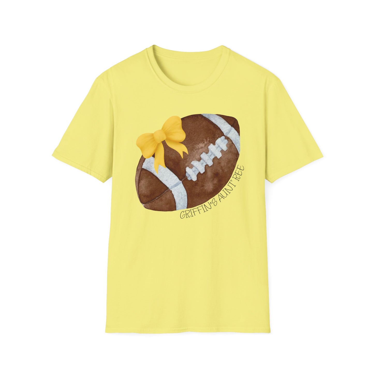 Football Aunt Ree T-Shirt with Yellow Bow