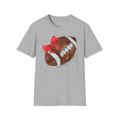 Football Momma T-Shirt with Red Bow