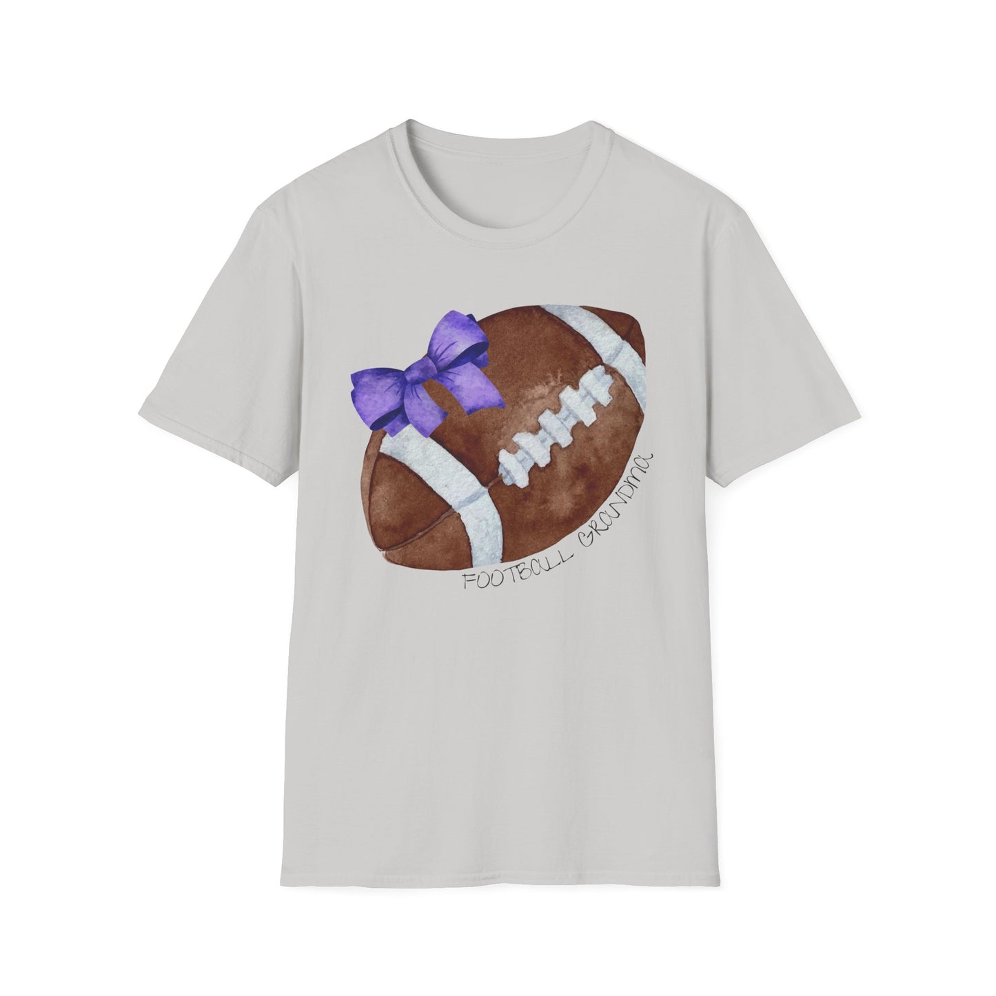 Football Grandma T-Shirt with Purple Bow