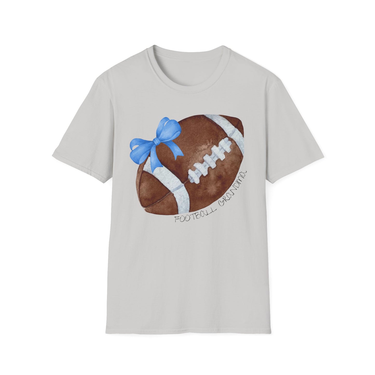 Football Grandma T-Shirt with Blue Bow