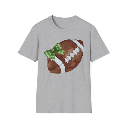 Football T-Shirt with Green Bow