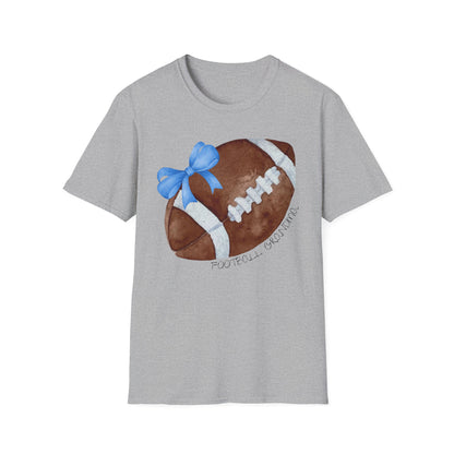 Football Grandma T-Shirt with Blue Bow