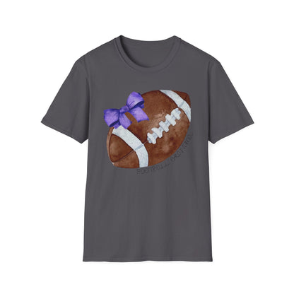 Football Grandma T-Shirt with Purple Bow