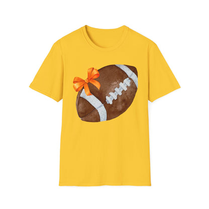 Football T-Shirt with Orange Bow