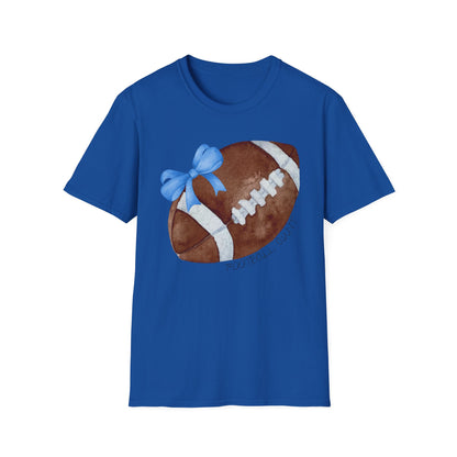 Football Aunt T-Shirt with Blue Bow