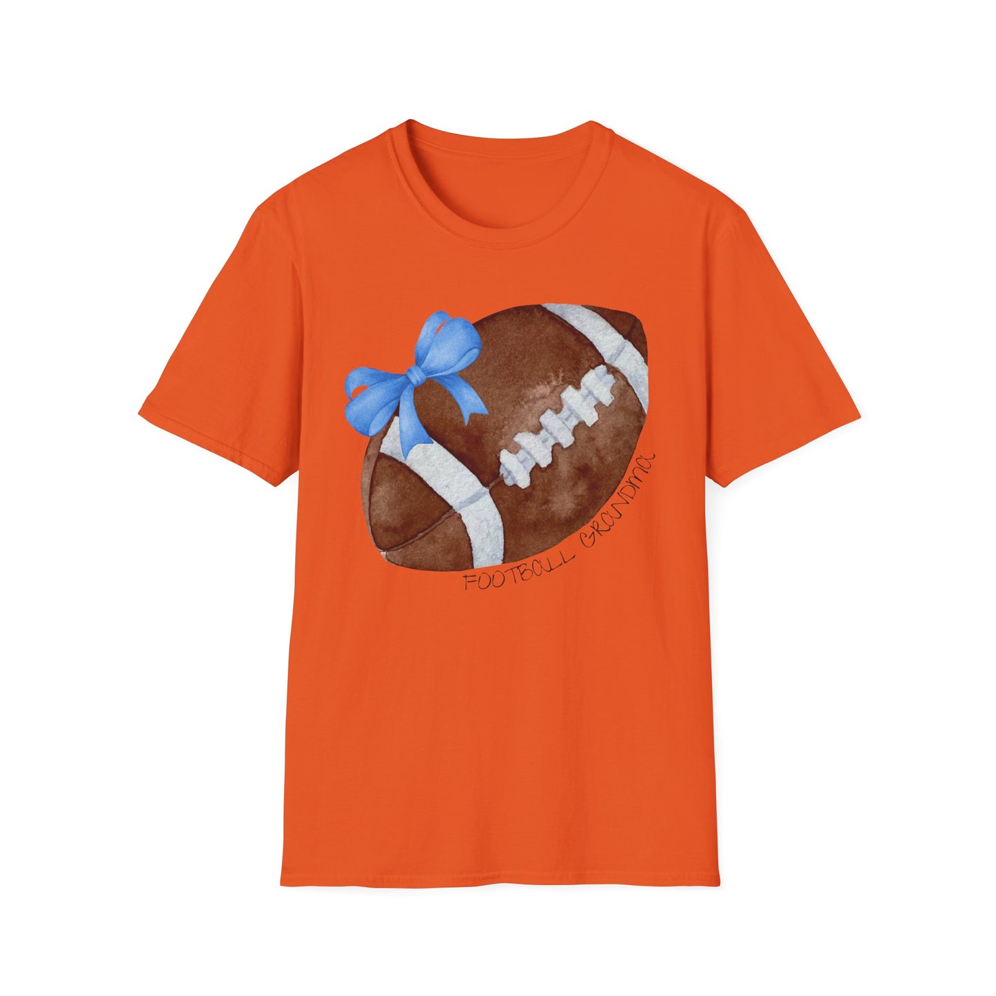 Football Grandma T-Shirt with Blue Bow