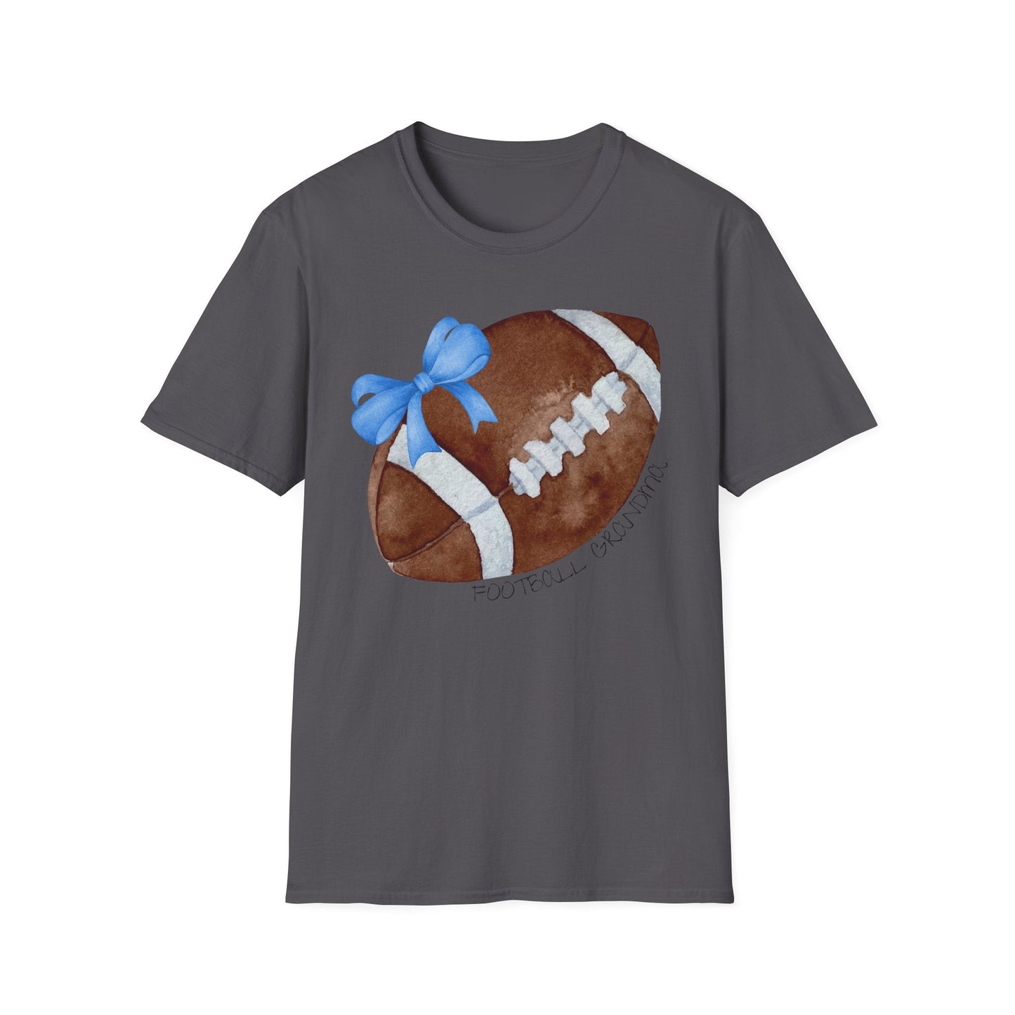 Football Grandma T-Shirt with Blue Bow